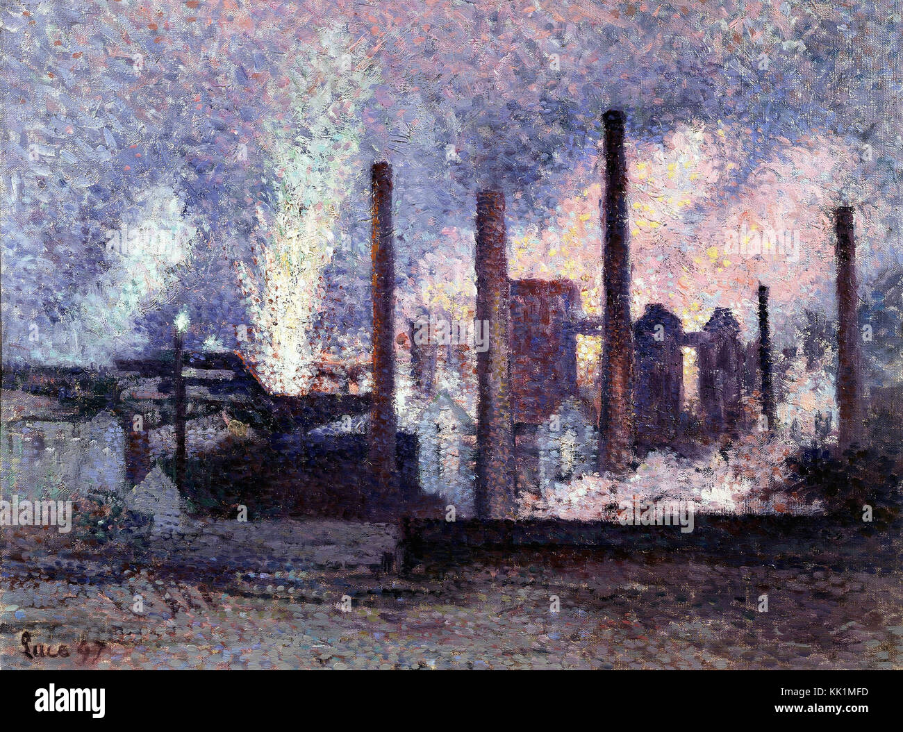 Maximilien Luce  -  Factory near Charleroi 1897 Stock Photo
