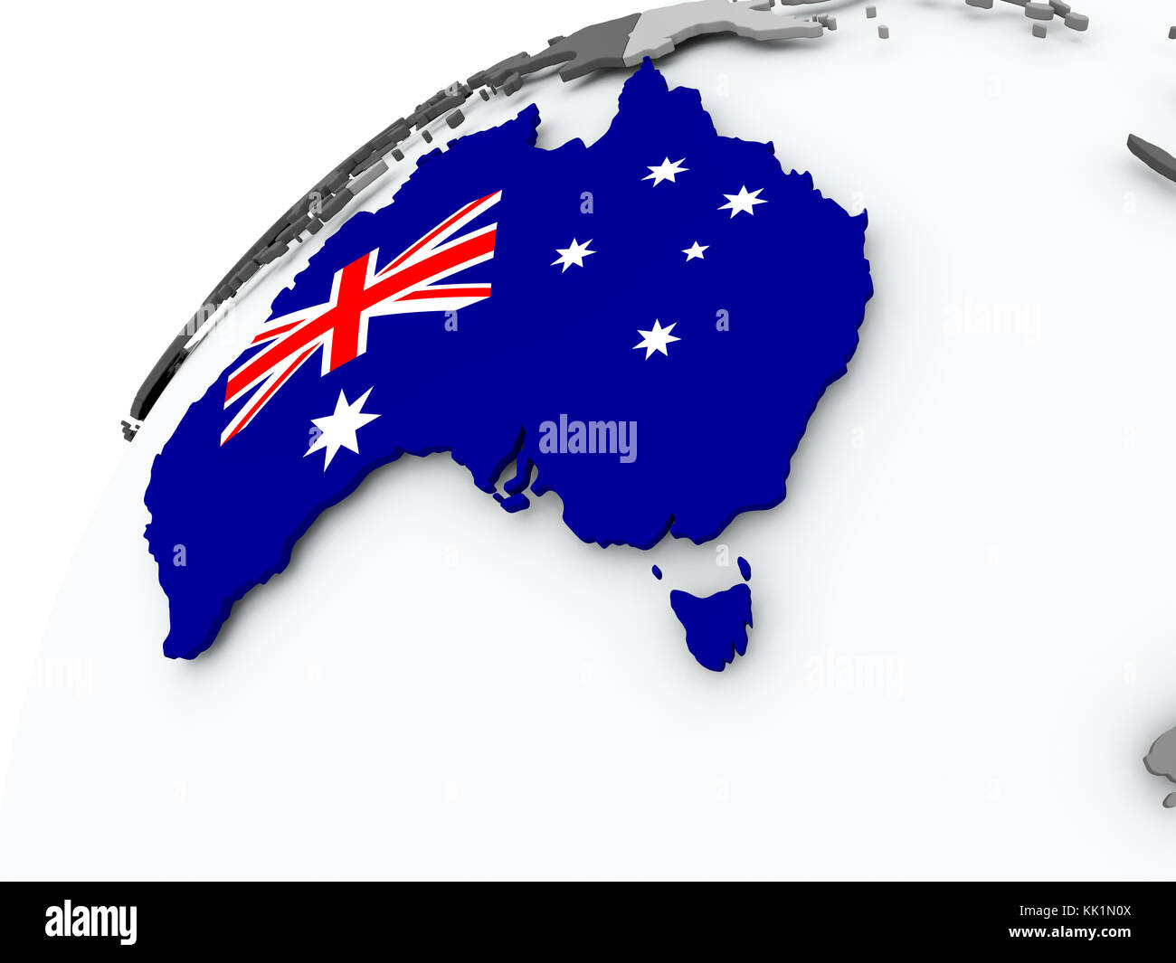 Australia with embedded flag on globe. 3D illustration Stock Photo - Alamy