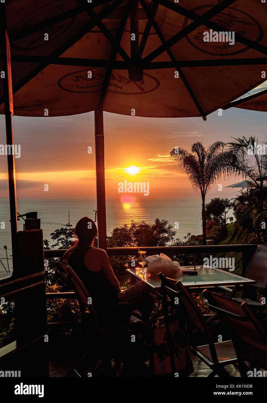 Sunset seen from Barranco District, Lima, Peru Stock Photo