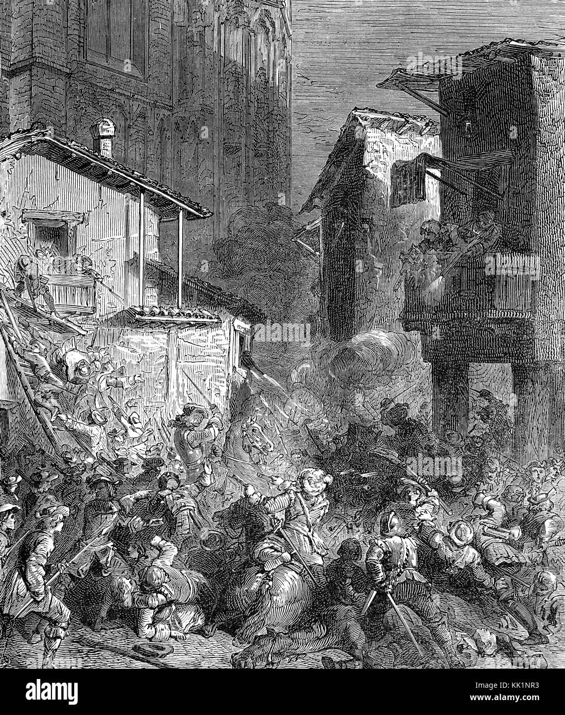 French troops at the siege of Freiburg, Franco-Dutch War, Dutch War, 1677 Stock Photo