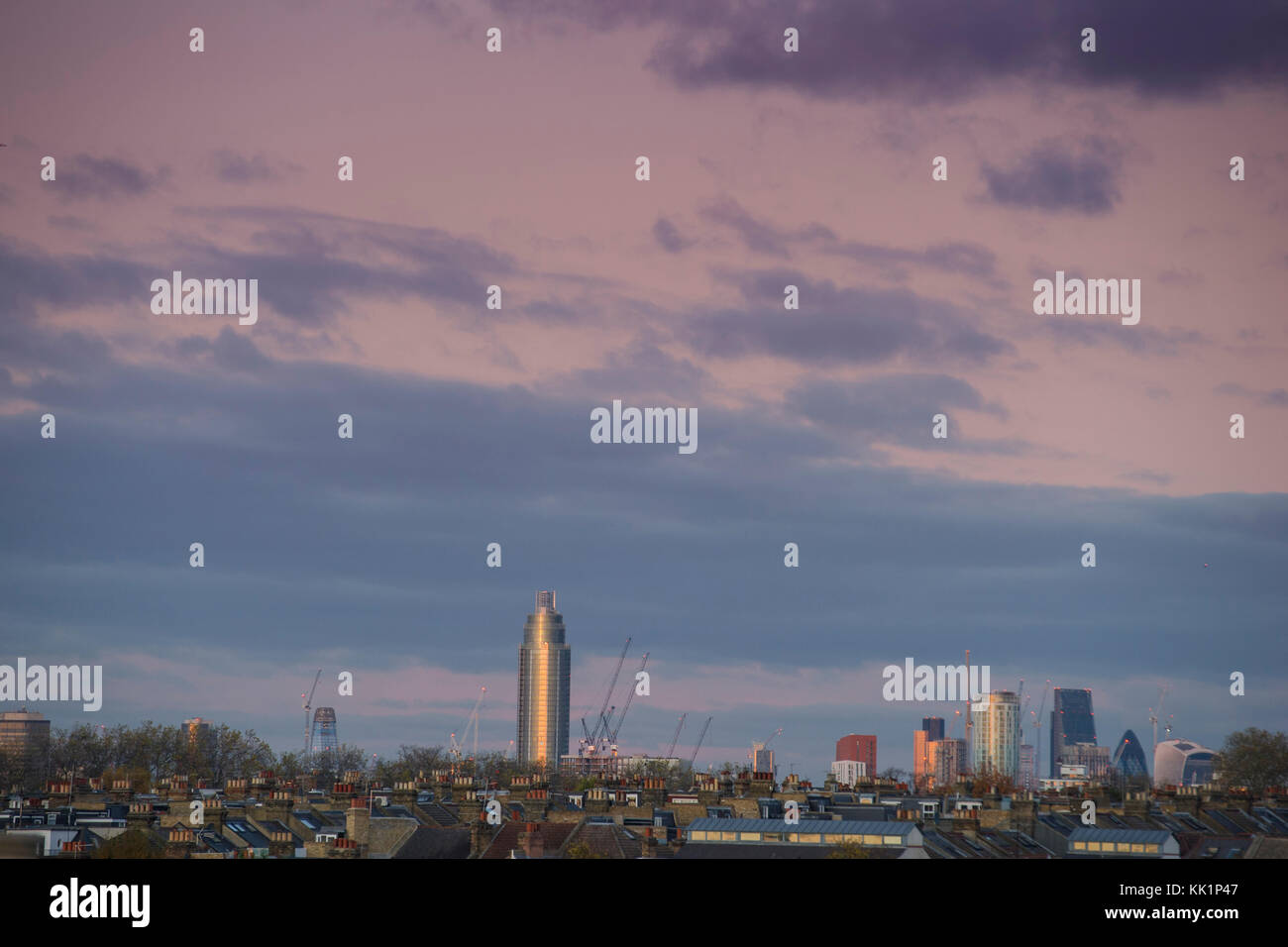 City of London skyline and St George's Wharf Tower Stock Photo
