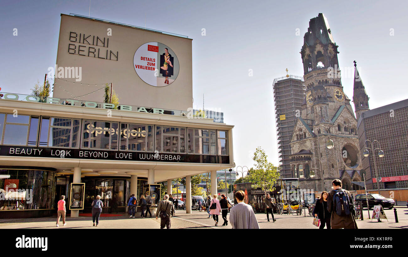 Breitscheidplatz, Kaiser Wilhelm Memorial Church, Berlin Stock Photo