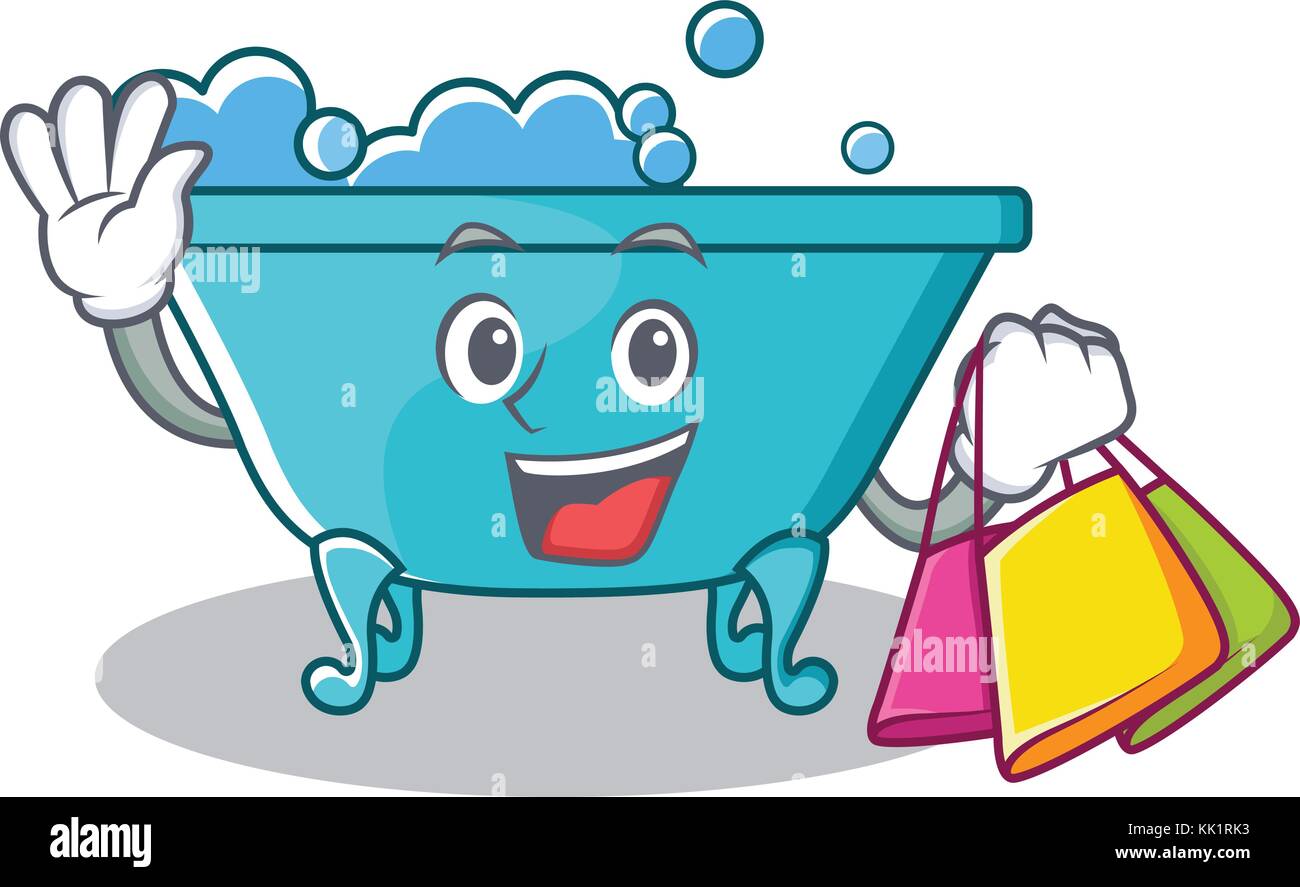 Shopping bathtub character cartoon style Stock Vector Image & Art Alamy