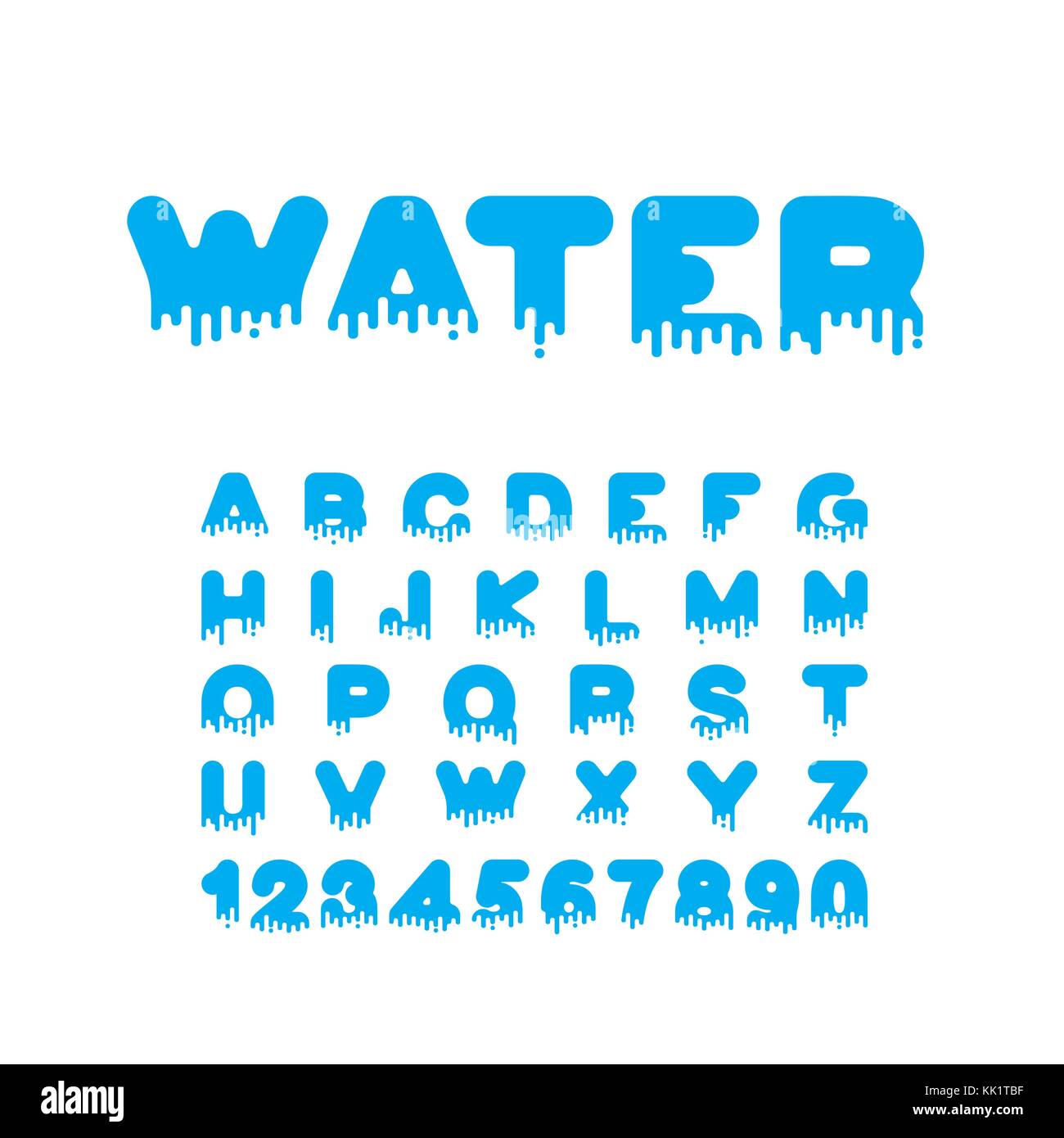 Water Liquid Font Aqua Alphabet Viscous Letters Stock Vector Image
