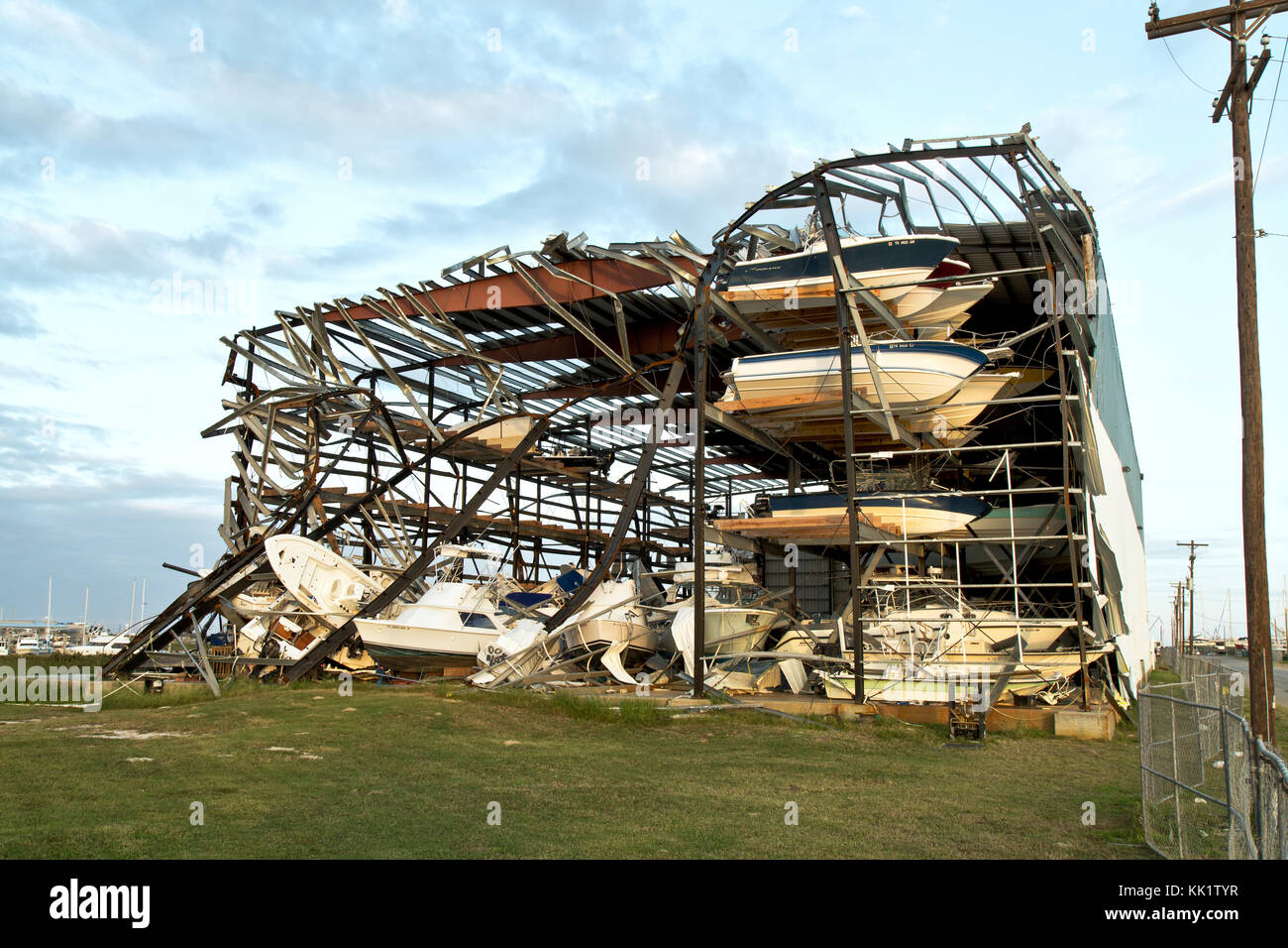 Hurricane 'Harvey' 2017 storm damage, Cove Harbor Marina & Dry Stack