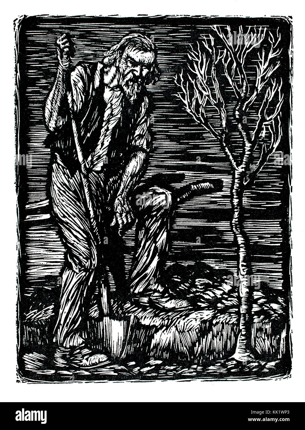 pics Woodcut Illustrations https www alamy com stock image the old man 1920s woodcut illustration by artist anton lock 166613947 html