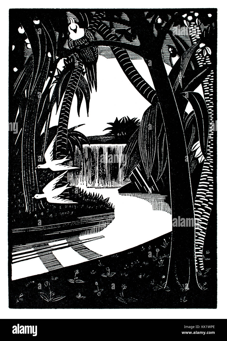 Red Wise, 1920s woodcut illustration by Irish artist and author Robert Gibbings Stock Photo