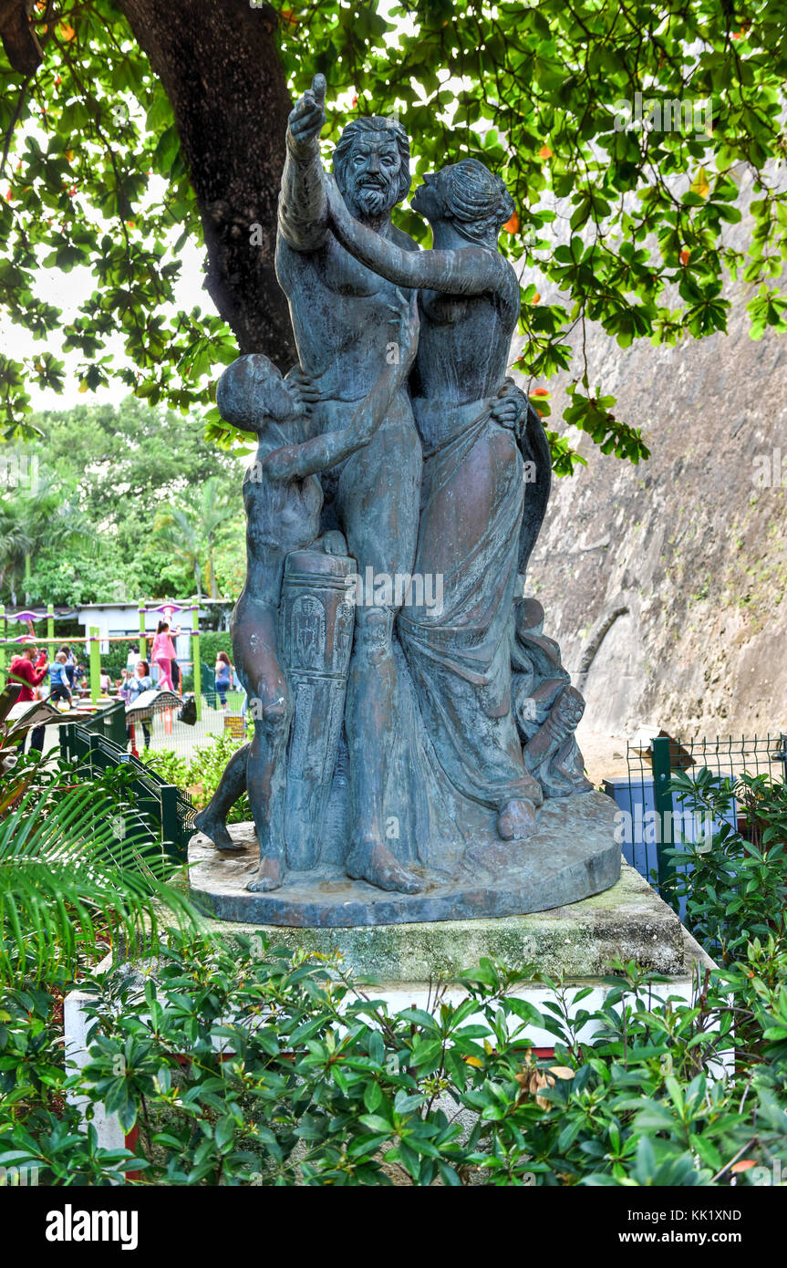 Statues of the Plaza of the Heritage of the Americas in San Juan