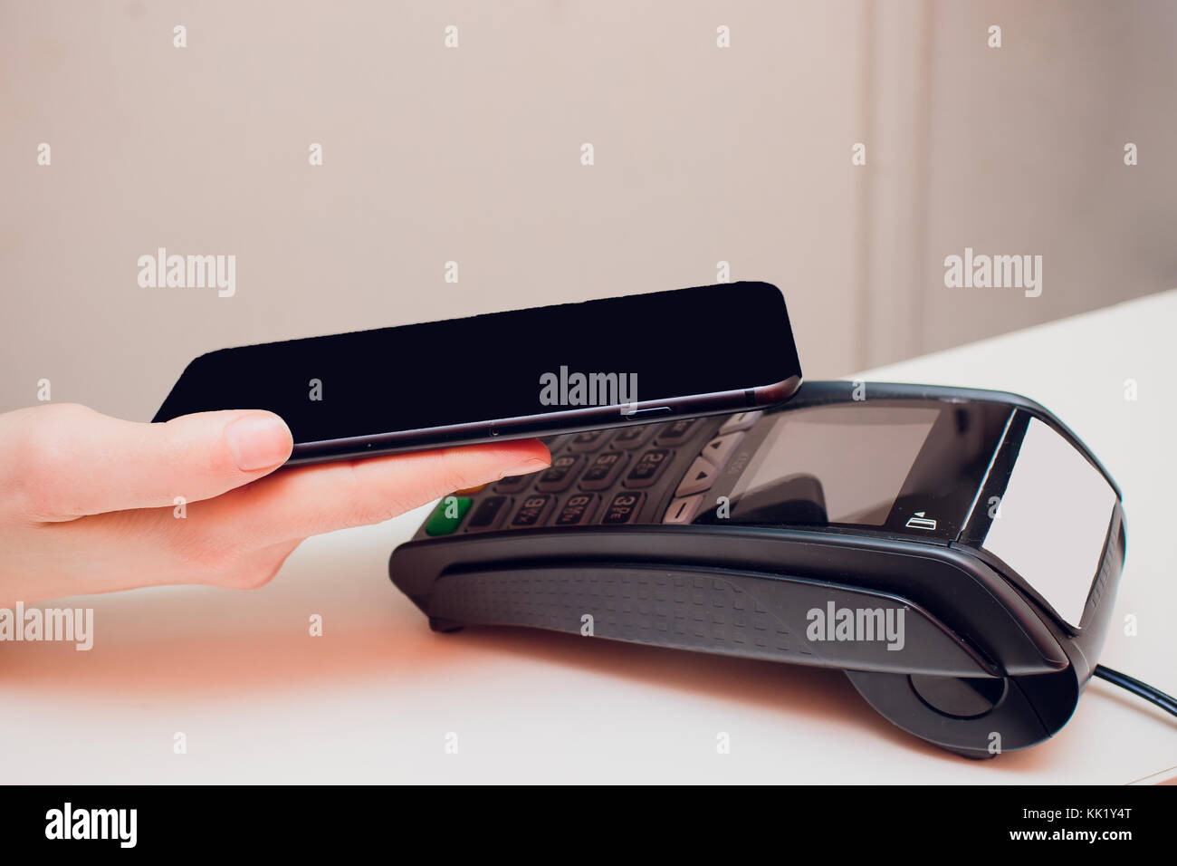 Macro shot of Near Field Communication card or credit card Stock Photo