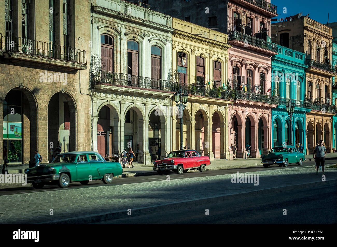 The central road "Paseo de Marti" (Marti Road) of Havana, with its ...
