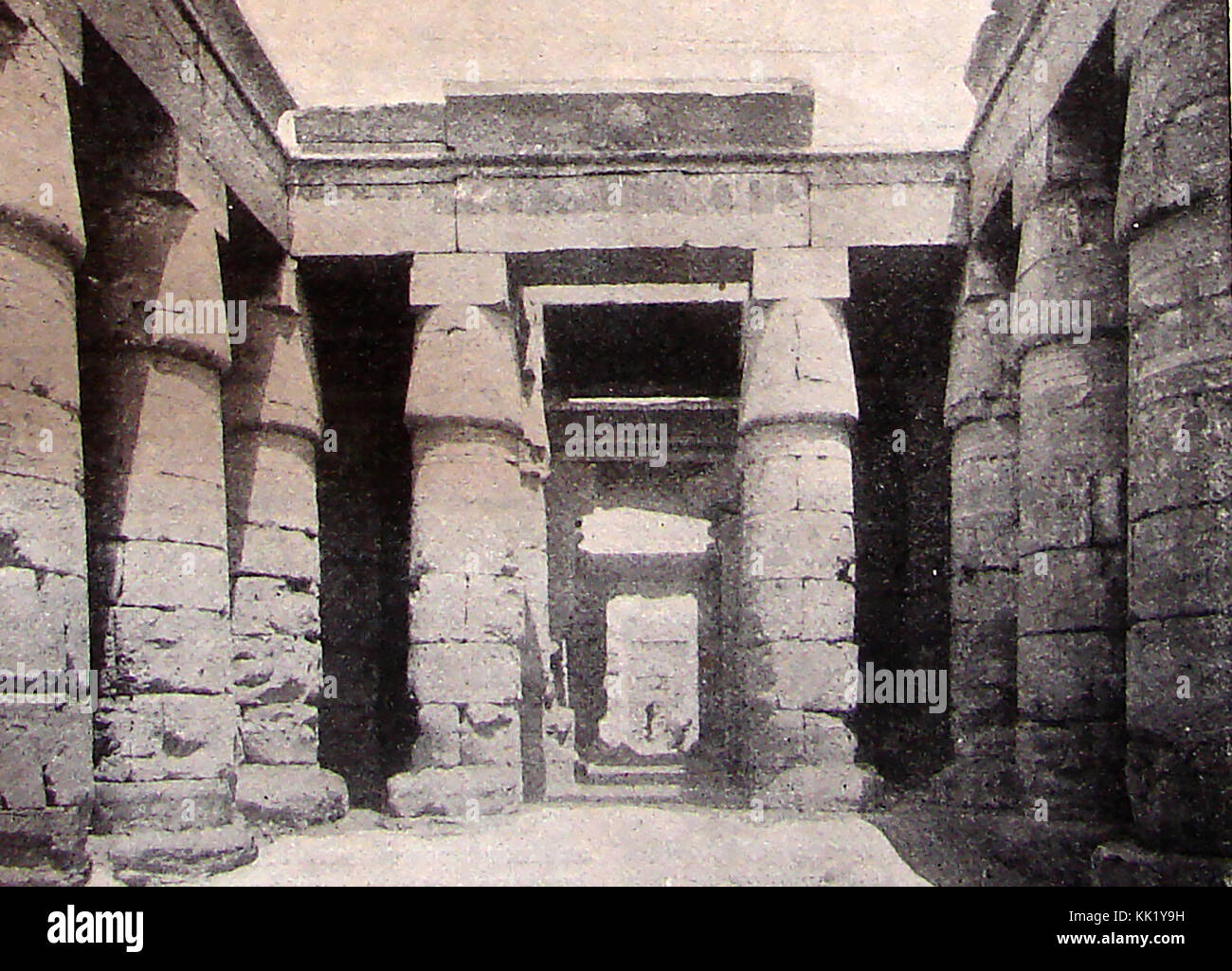 Egypt archaeological excavations in 1915 ,The temple of Seti Stock Photo