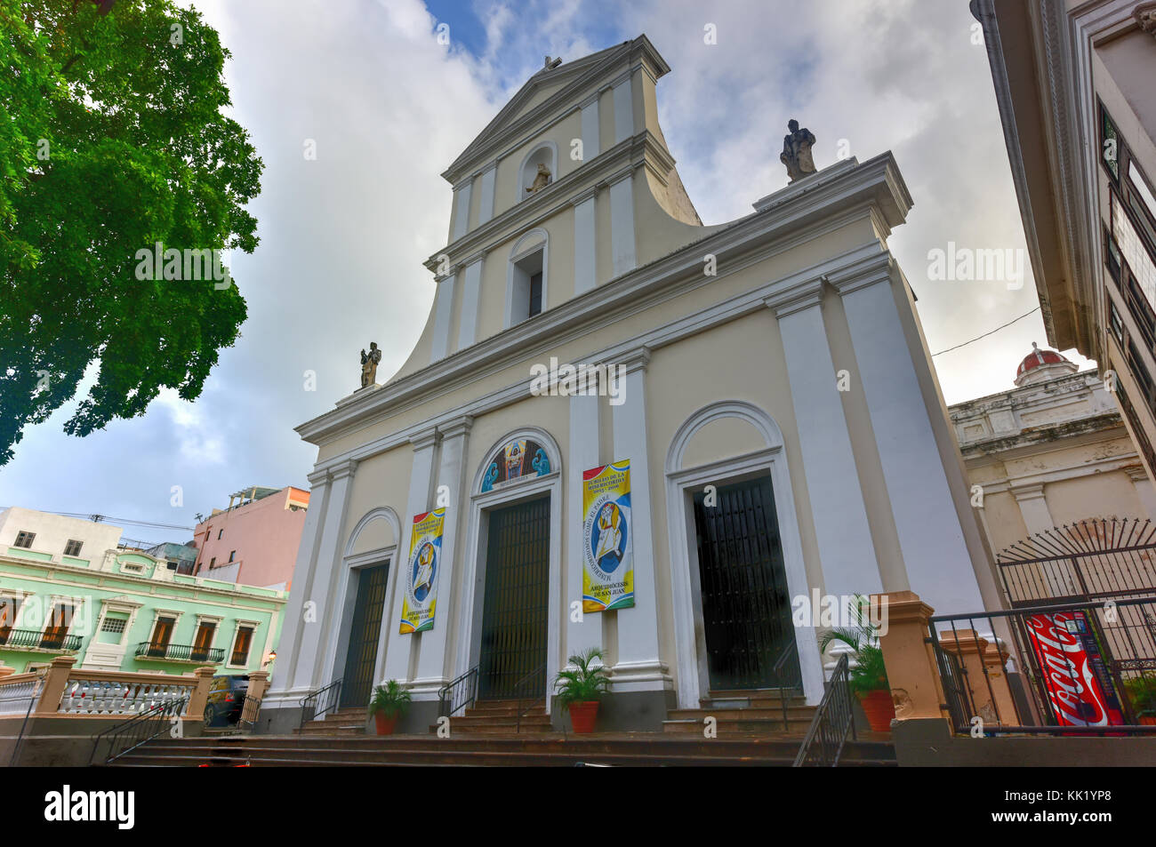 Cathedral of San Juan Bautista is a Roman Catholic cathedral in Old San Juan, Puerto Rico. This church is built in 1521 and is the oldest church in th Stock Photo