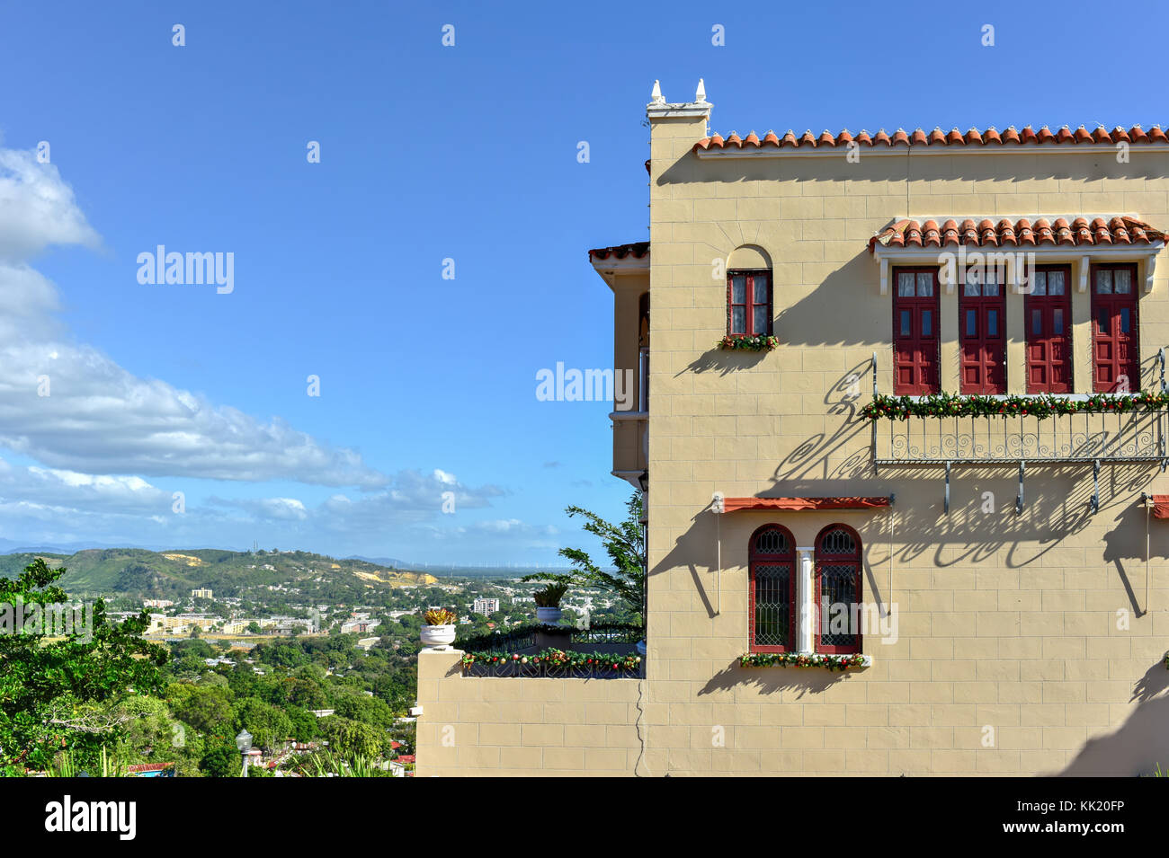 Castillo Serralles (Serralles Castle) is a mansion located in the city of Ponce, Puerto Rico, overlooking the downtown area (Ponce Pueblo). Stock Photo