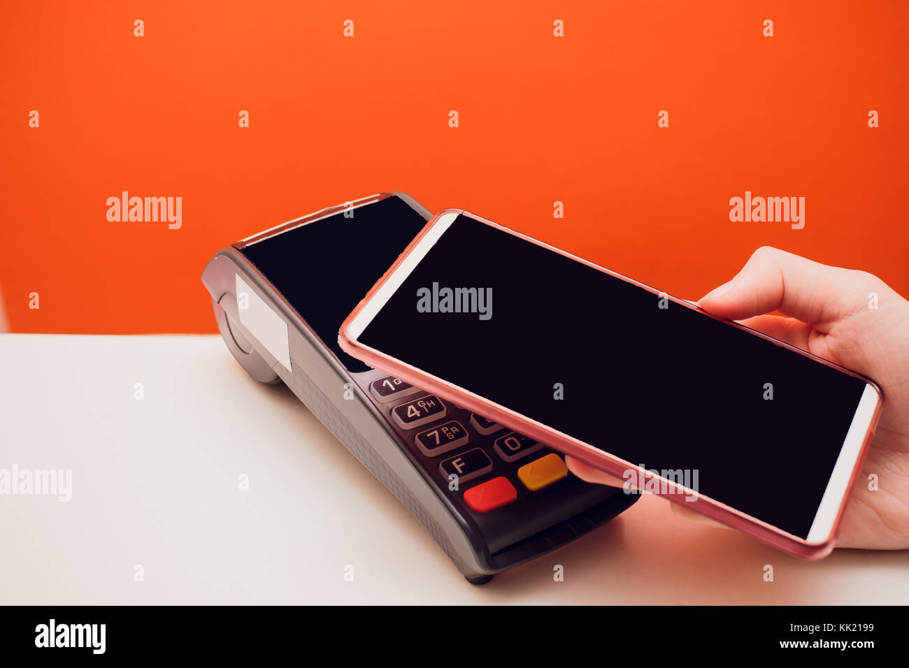 Macro shot of Near Field Communication symbol on a bank card or credit