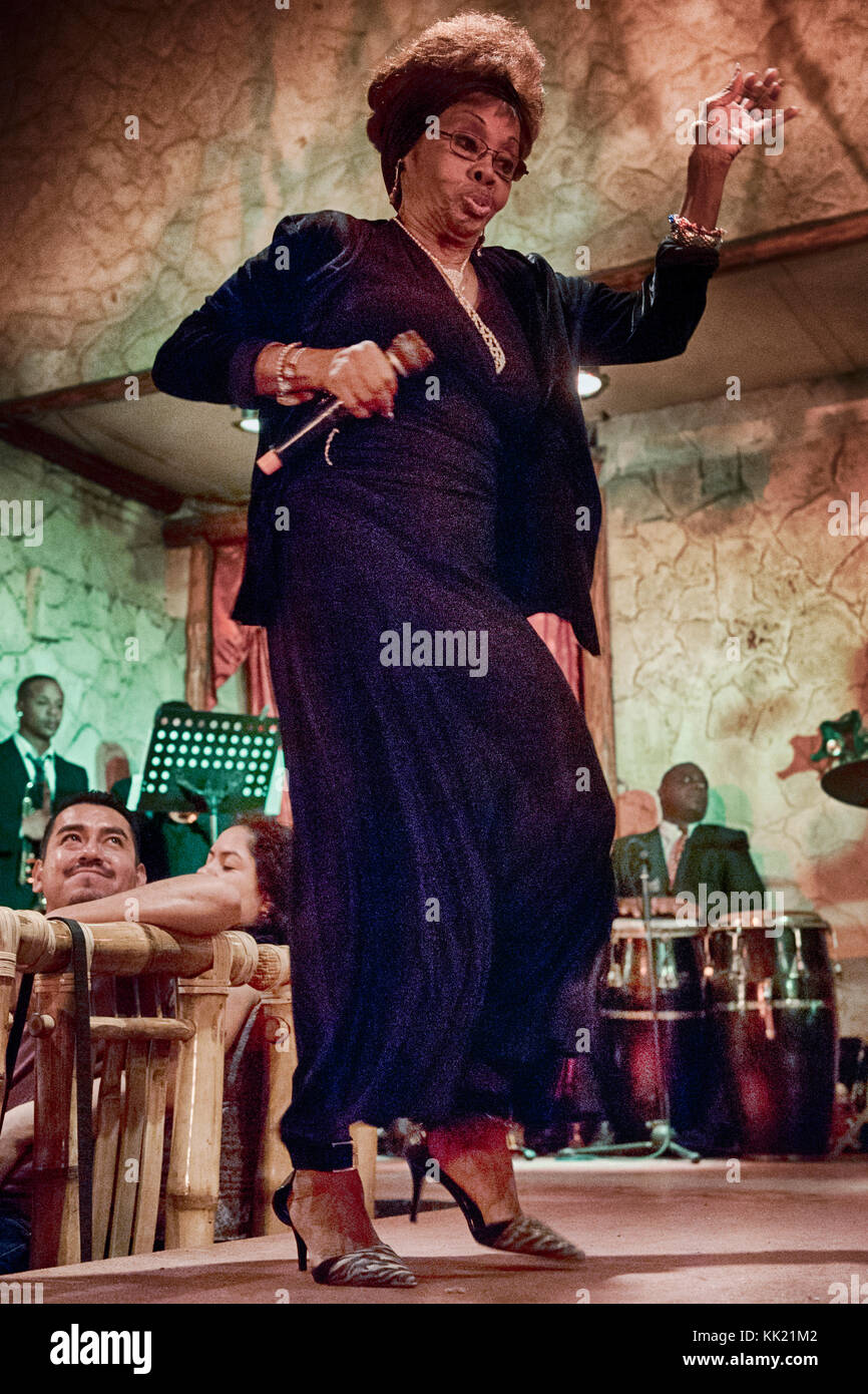 A singer of Buena Vista Social Club performs at the famous local Guajirito, in Havana Center, Cuba Stock Photo