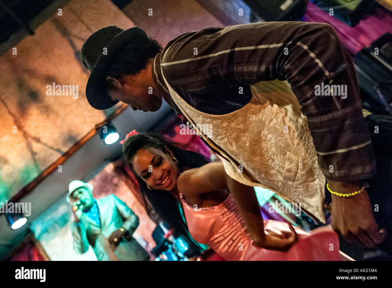 Dancers of Buena Vista Social Club performs at the famous local Guajirito, in Havana Center, Cuba Stock Photo