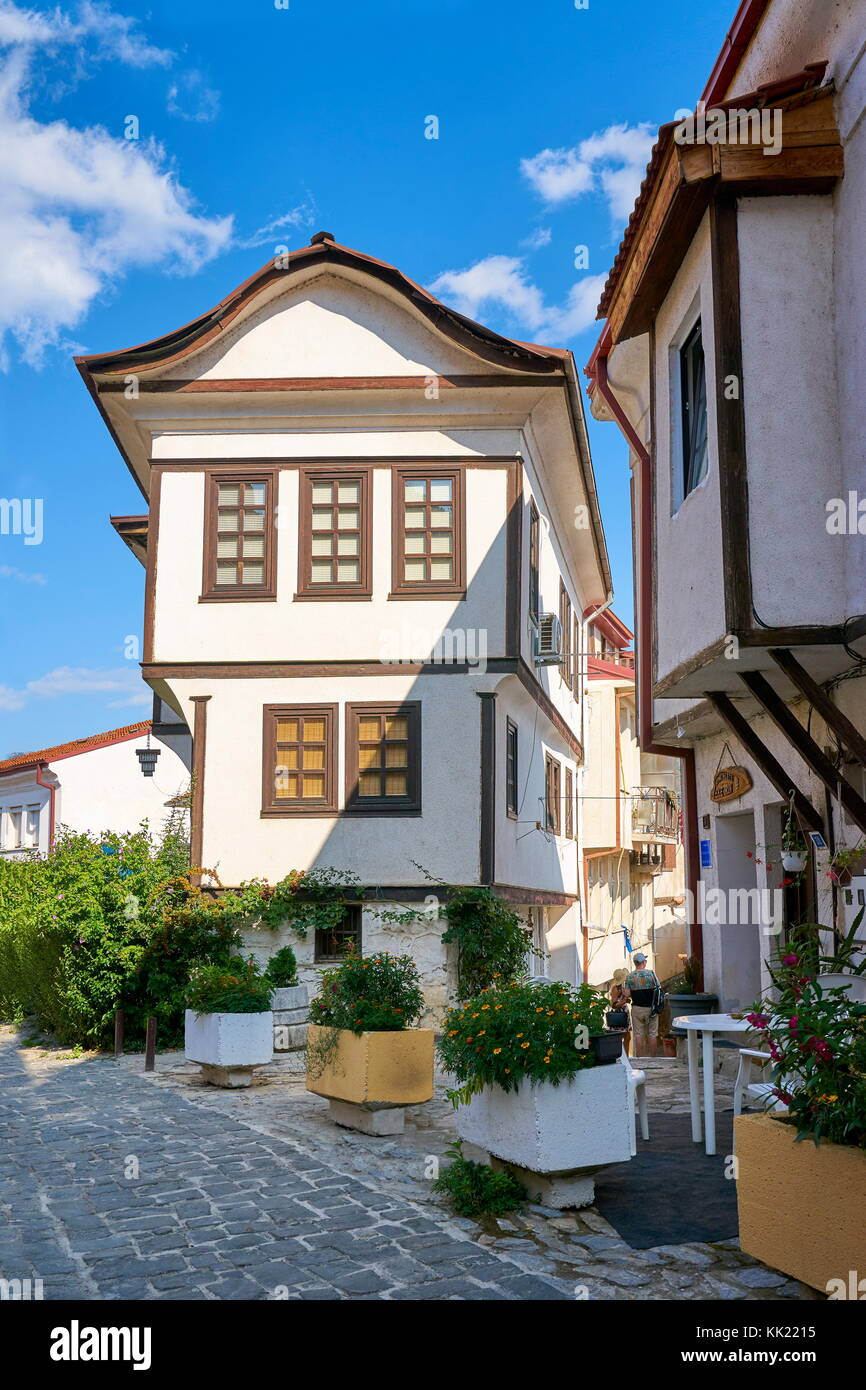 Traditional architecture, Ohrid Old Town, Macedonia, UNESCO Stock Photo