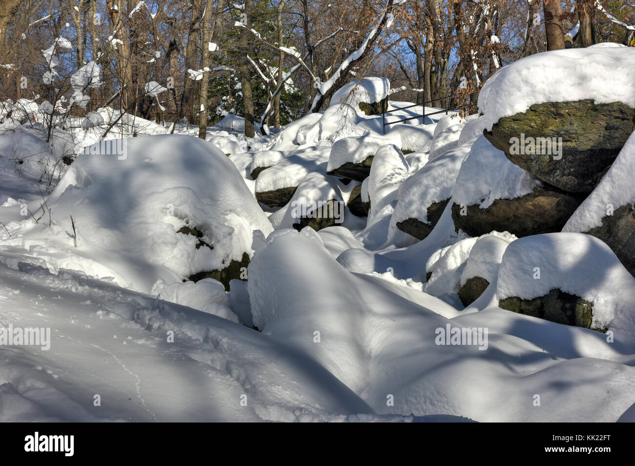Central Park in New York City following a snow storm Stock Photo - Alamy