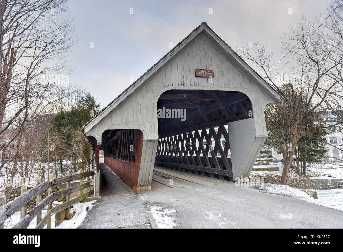 Middle Covered Bridge in Woodstock, Vermont Stock Photo - Alamy