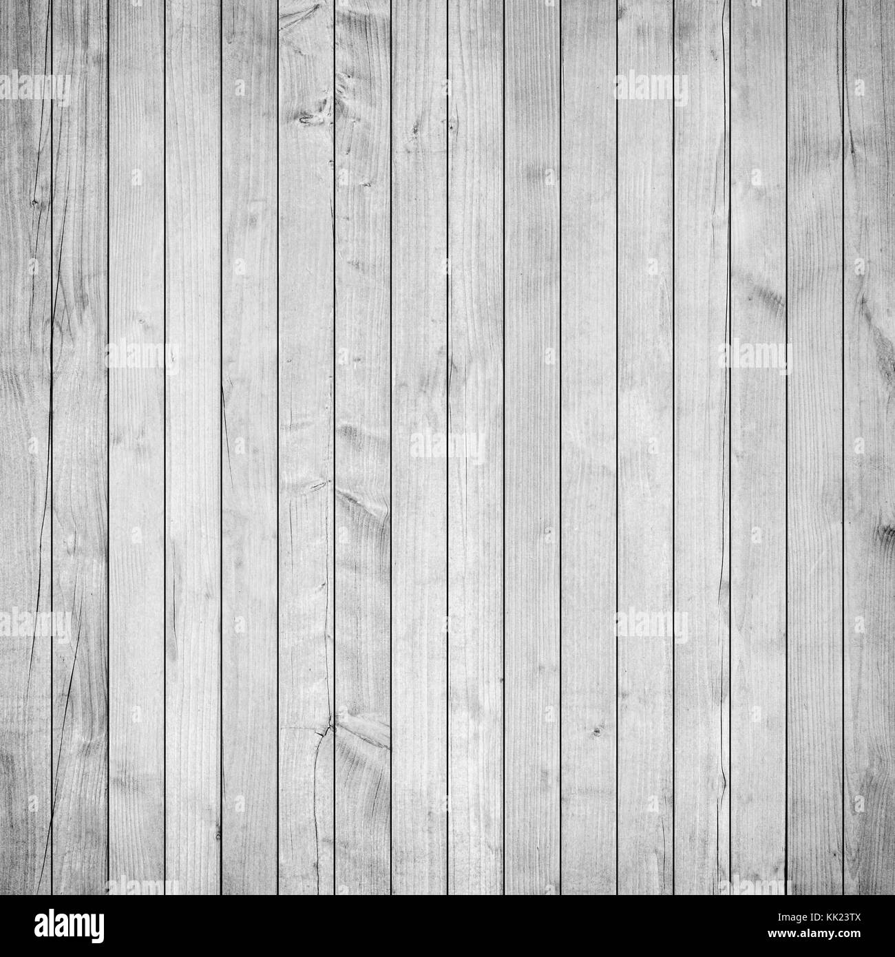 Old white, gray wooden parquet, table, or floor surface. Wooden texture with vertical planks Stock Photo