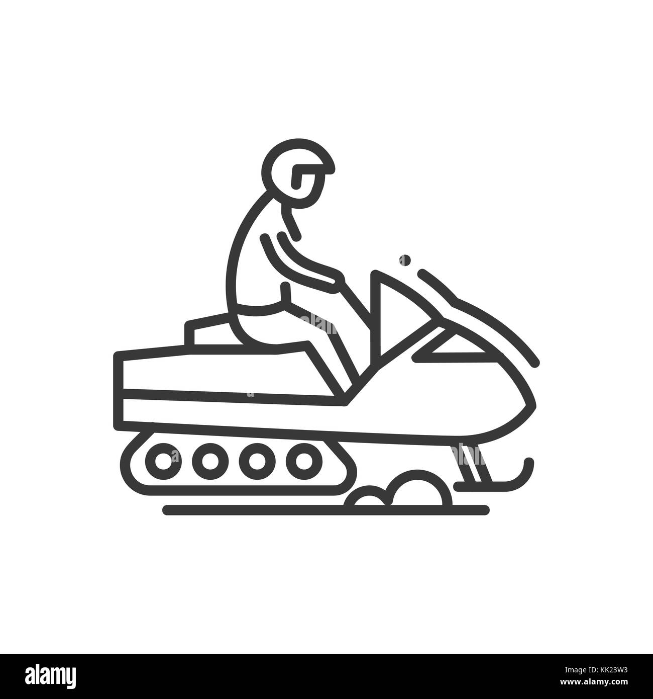 Snow racer - line design single isolated icon Stock Vector Image & Art ...