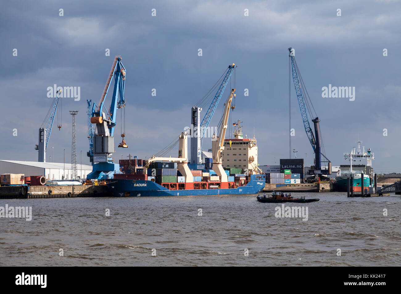 Hamburg Container port Stock Photo