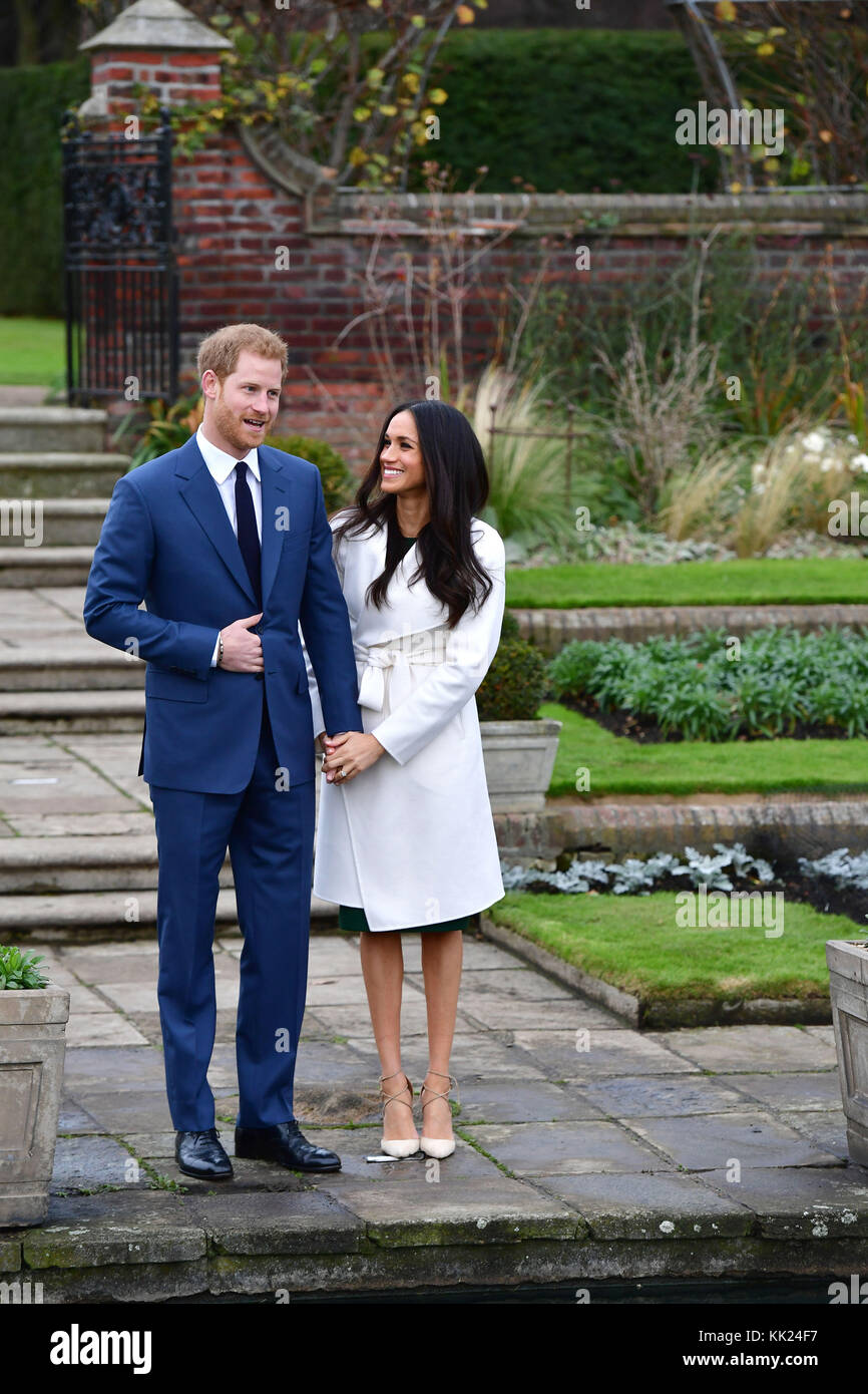 Prince Harry and Meghan Markle in the Sunken Garden at