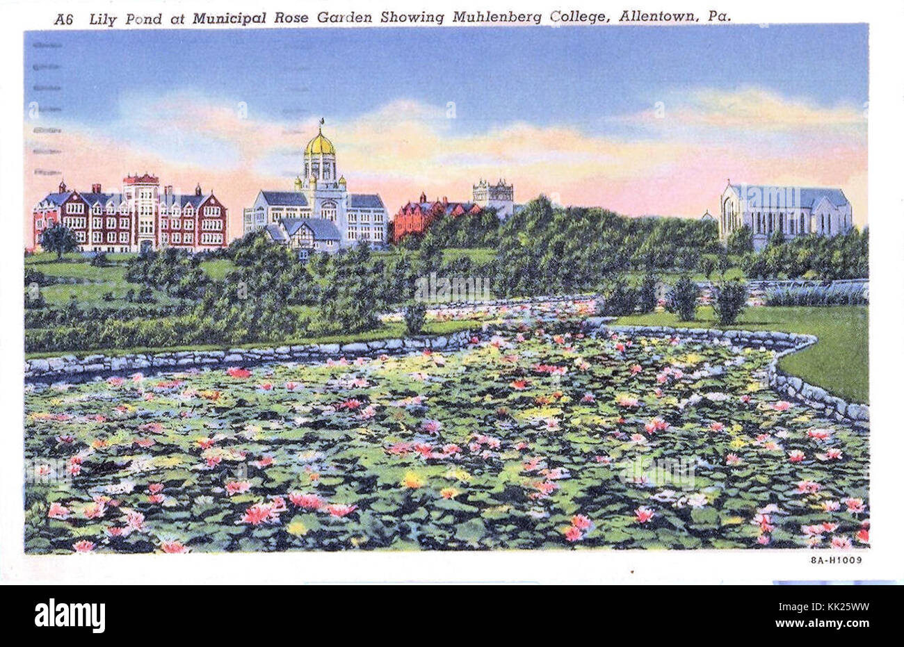 1925   Lilly Pond at Muhlenberg College Allentown PA Stock Photo