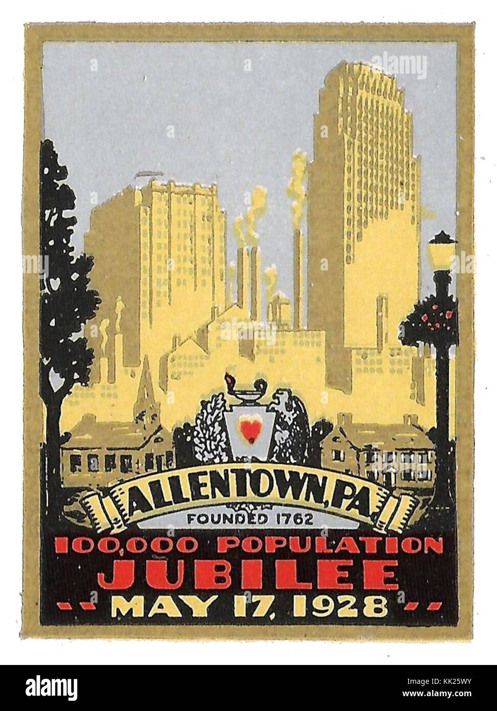 1928 Allentown 1928 100,000 population Jubilee Poster Allentown PA