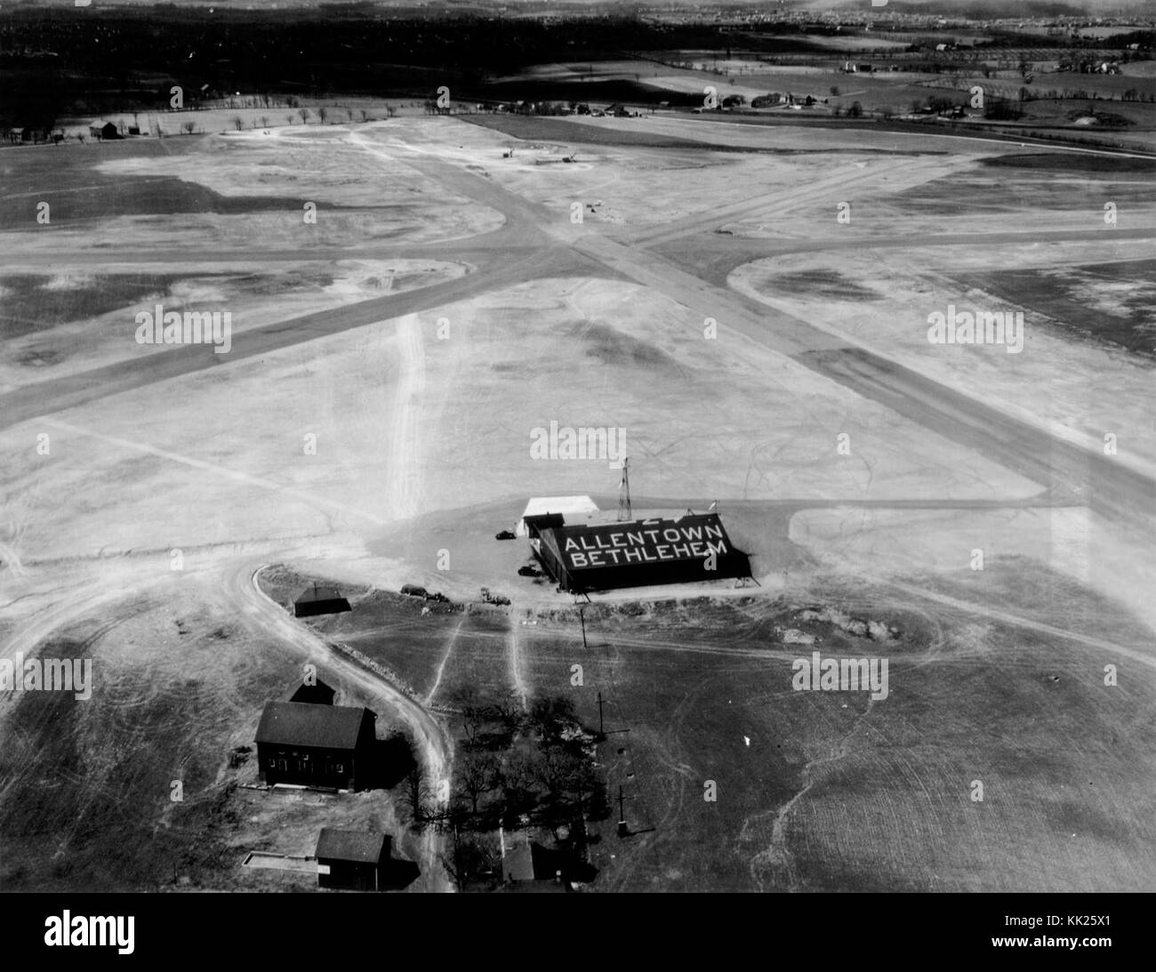 1937 Aerial view of Allentown Bethlehem Easton Airport Allentown PA