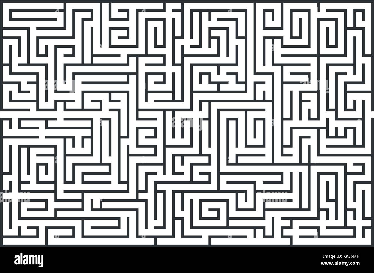 illustration of maze, labrinth. Isolated on white background. Medium difficulty. Stock Vector