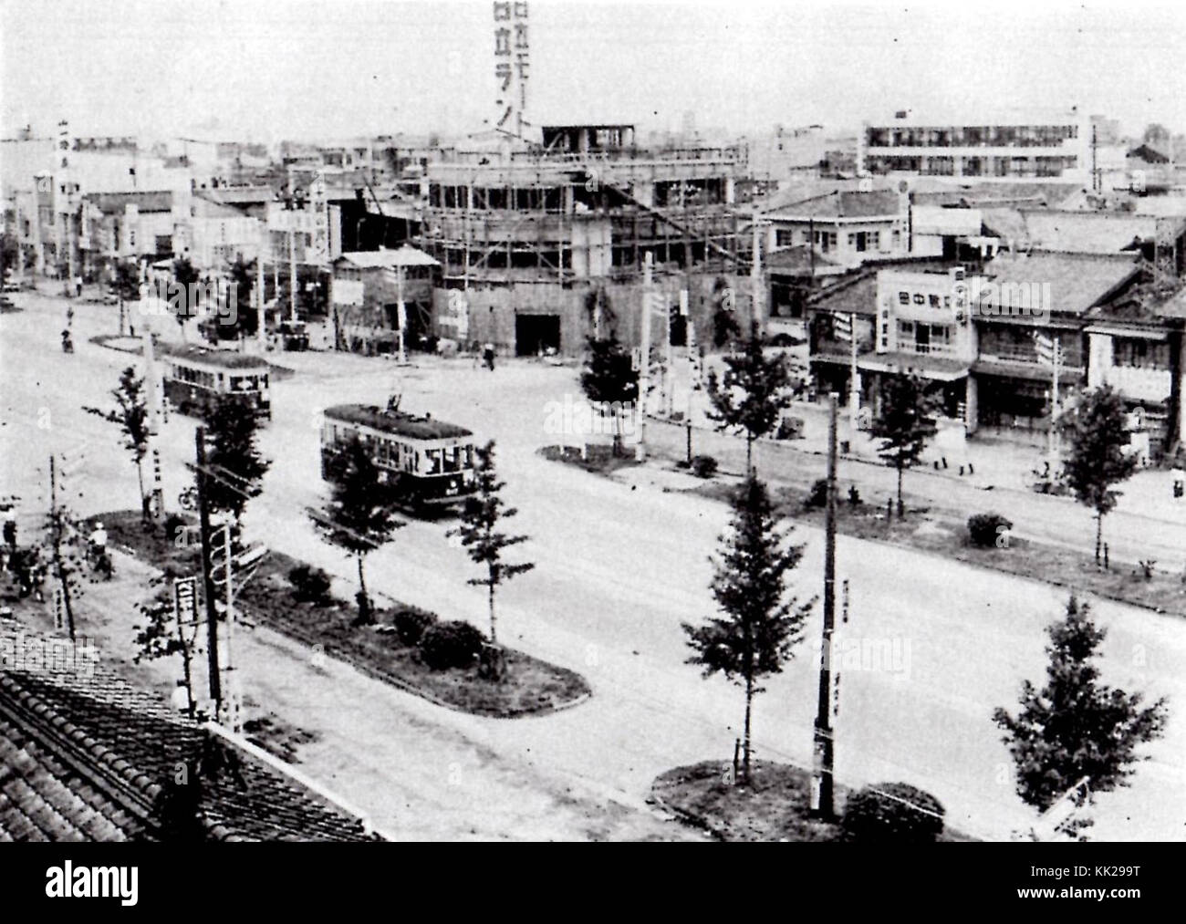 Toyohashi Ekimae main street in 1958 Stock Photo