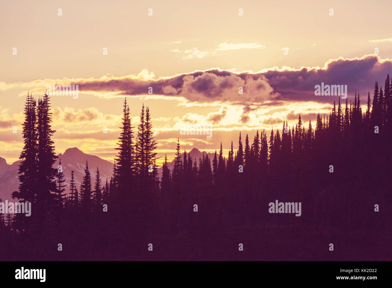Scenic Sunset in the mountains Stock Photo - Alamy