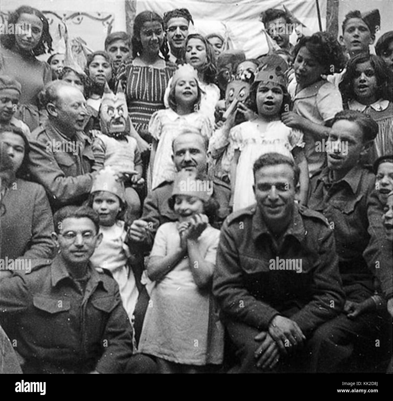 Purim at the Hebrew School Benghazi 1943 1944 Stock Photo