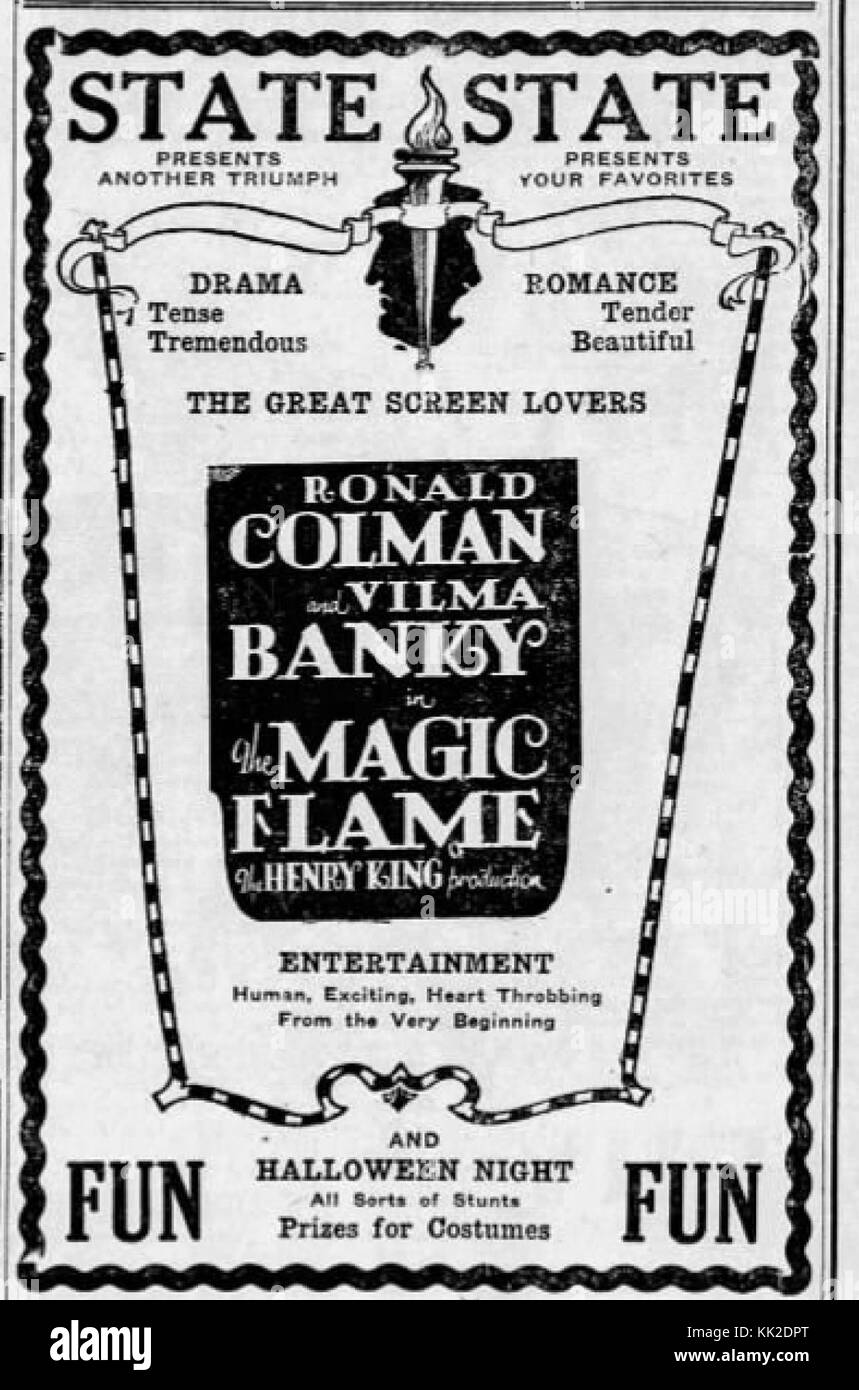 1927 State Theater Ad 30 Oct MC Allentown PA Stock Photo - Alamy