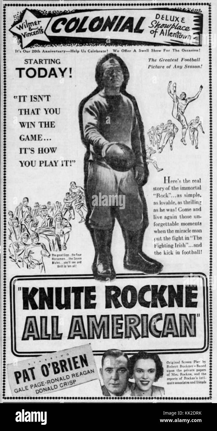 1940 Colonial Theatre Ad 10 Oct MC Allentown PA Stock Photo - Alamy