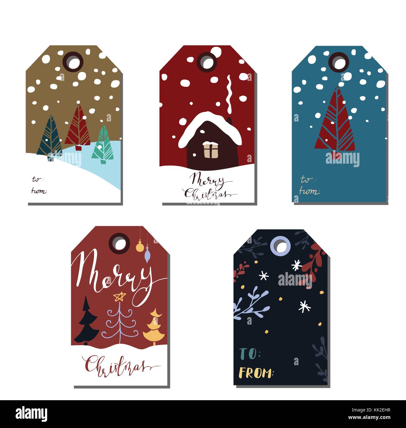 Christmas gift tags set Stock Vector Image & Art Alamy