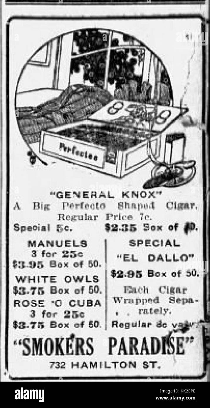 1921 Smoker's Paradise Opening 29 May MC Allentown PA Stock Photo Alamy