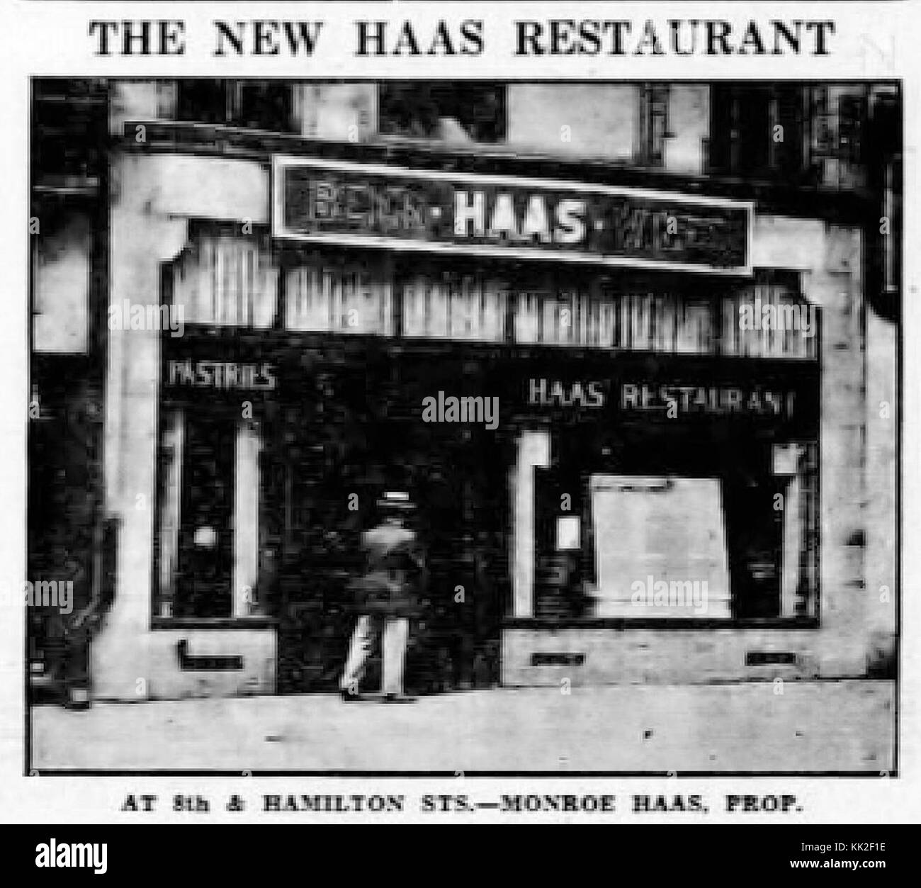 1934   Haas Restaurant Photo   Allentown PA Stock Photo