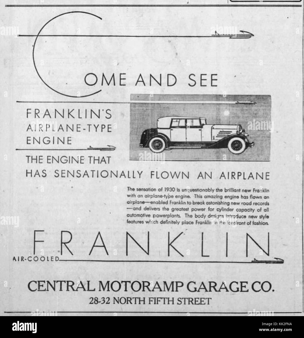 1930 Central Motoramp Garage Co 23 Mar MC Allentown PA Stock Photo Alamy