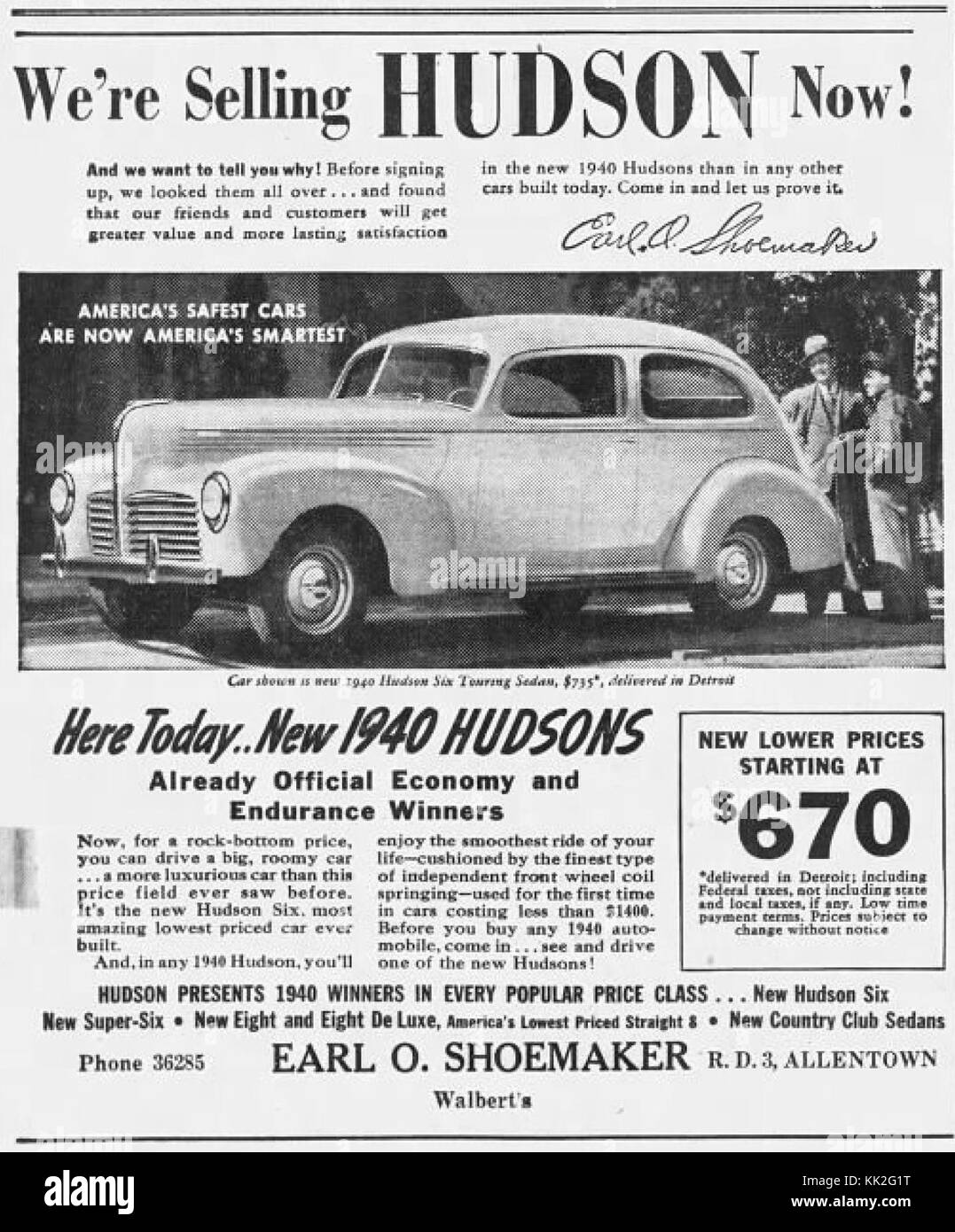 1940 Earl O Shoemaker 22 Feb MC Allentown PA Stock Photo Alamy