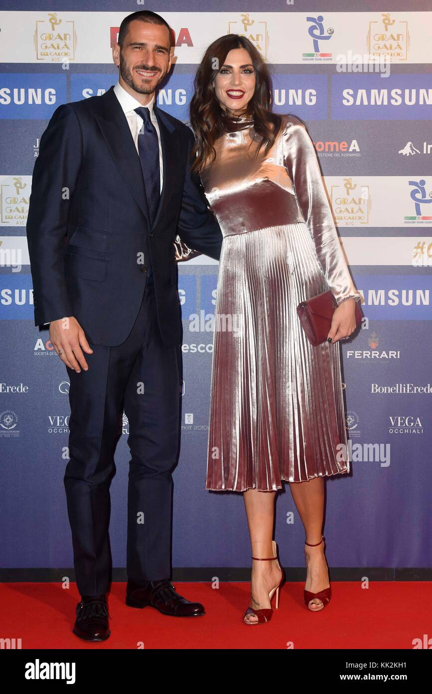 Milan, Italy. 27th Nov, 2017. Milan. Great Gala Gala. In the picture: Leonardo Bonucci with Martina Maccari Credit: Independent Photo Agency/Alamy Live News Stock Photo