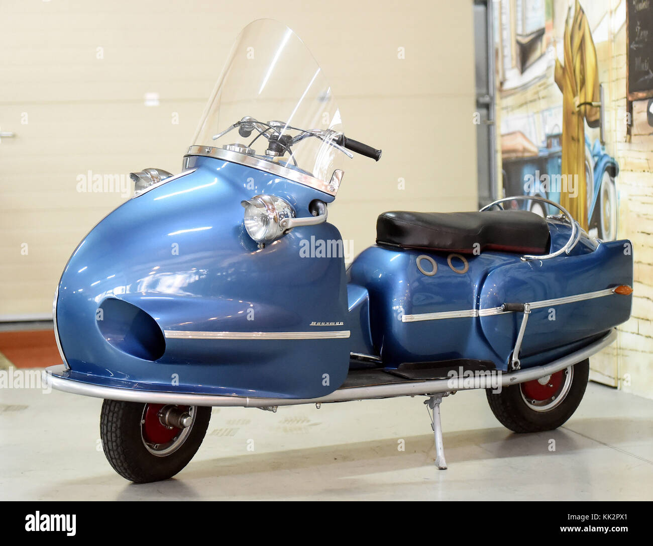 Koprivnice, Czech Republic. 27th Nov, 2017. Czech scooter Hausman from 1947 is seen in the Auto Moto Museum OLD TIMER in Koprivnice, Czech Republic, on November 27, 2017. This scooter exists only in the single specimen. Credit: Jaroslav Ozana/CTK Photo/Alamy Live News Stock Photo