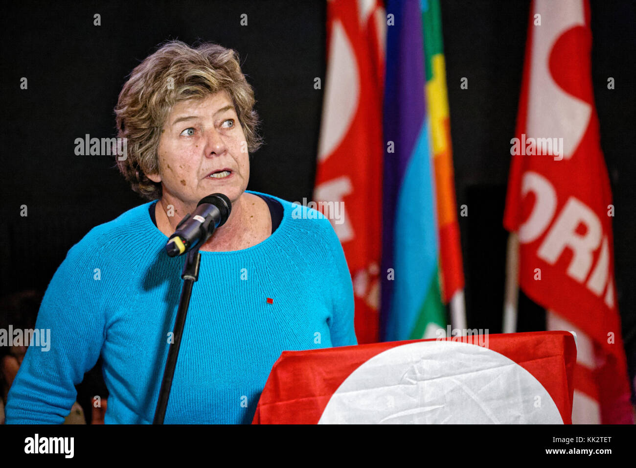 Torino, Italy. 28th November 2017. CGIL General Secretary Susanna Camusso at CGIL union meeting before the strike declared for December. MLBARIONA/Alamy Live News Stock Photo