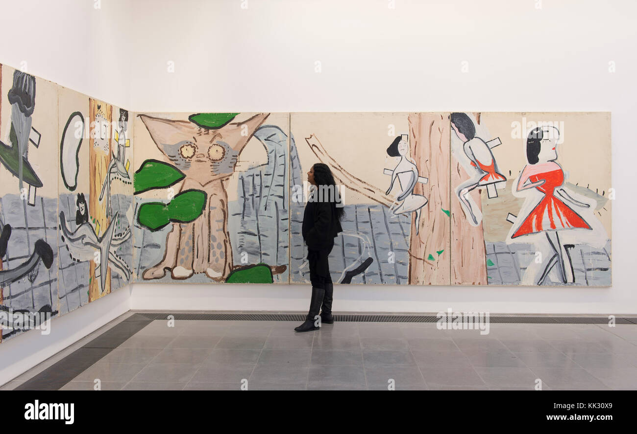 Serpentine Galleries, London, UK. 29 November, 2017. In her first major  institutional/London show, British artist Rose Wylie presents her vibrant,  large-scale, figurative paintings that depict a range of subjects, from the  parkland