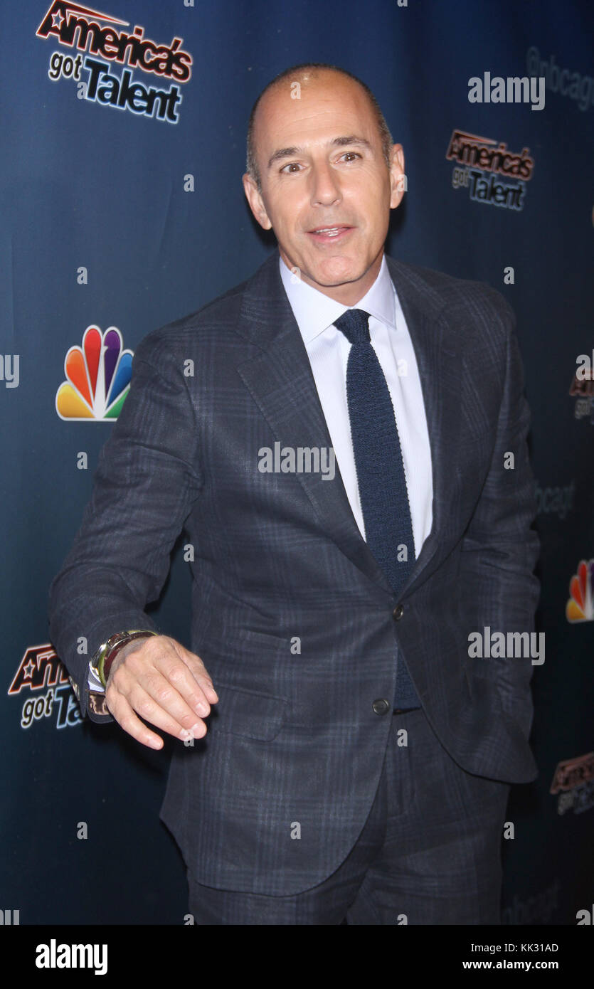 ***FILE PHOTO*** Matt Lauer Fired From NBC's Today Show NEW YORK, NY - JULY 30: Matt Lauer pictured at America's Got Talent Season 9 Live Voting Post Show at Rockefeller Center on July 30, 3014 in New York City. Credit: RW/MediaPunch Stock Photo