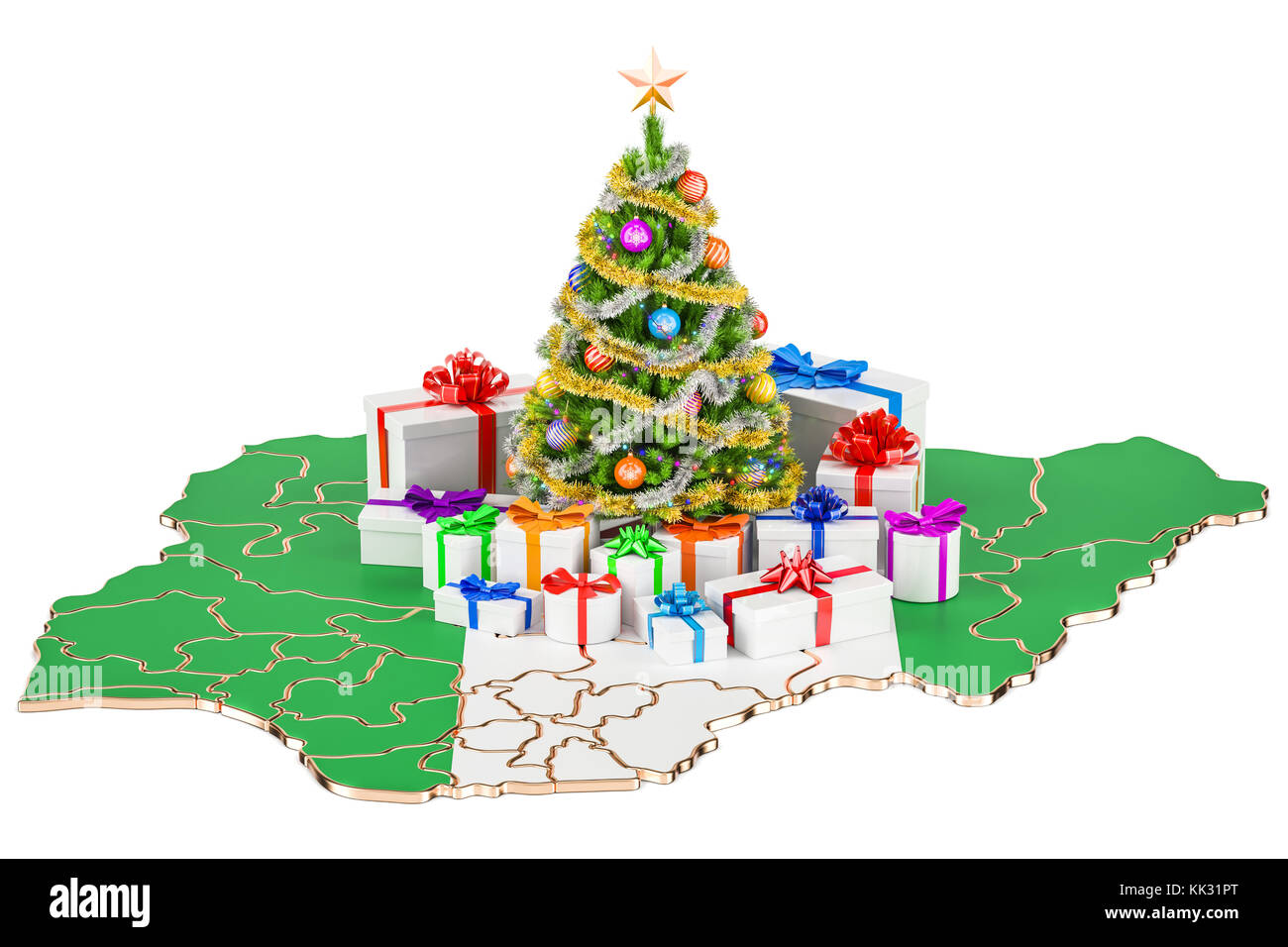 Christmas and New Year holidays in Nigeria concept. 3D rendering