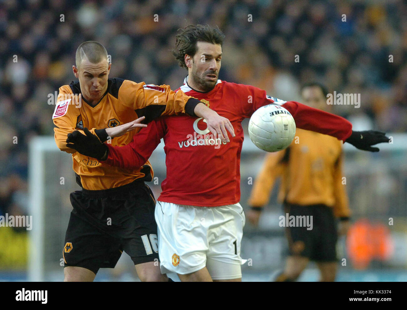 Footballer Ruud Van Nistelrooy and Kenny Miller Wolverhampton Wanderers v Manchester United 29 January 2006 Stock Photo