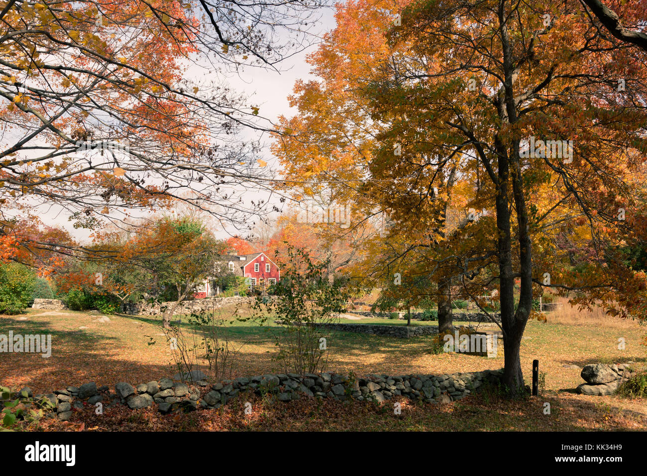 Autumn scene at Weir Farm, a National Historic Site in Wilton, CT. Stock Photo