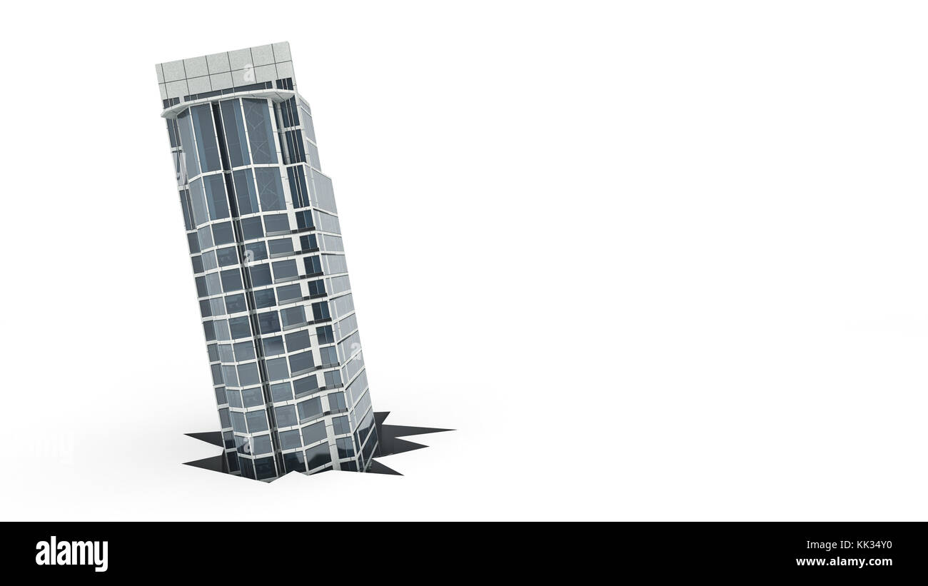 building. Concept of failure. 3d rendering Stock Photo